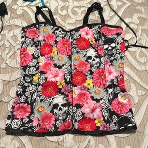 Mexican print corset